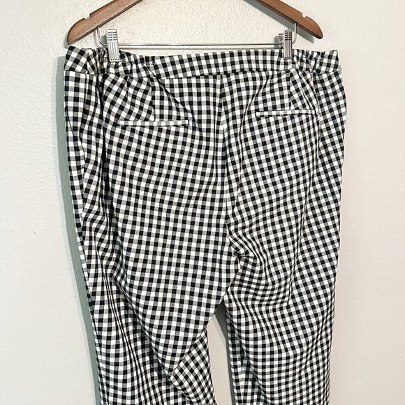 Talbots Hampshire Gingham Ankle Pant women's plus size 18W black/white - Picture 7 of 12
